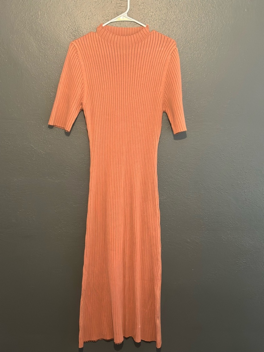 tea n rose Ribbed Sweater Dress in Burnt Orange